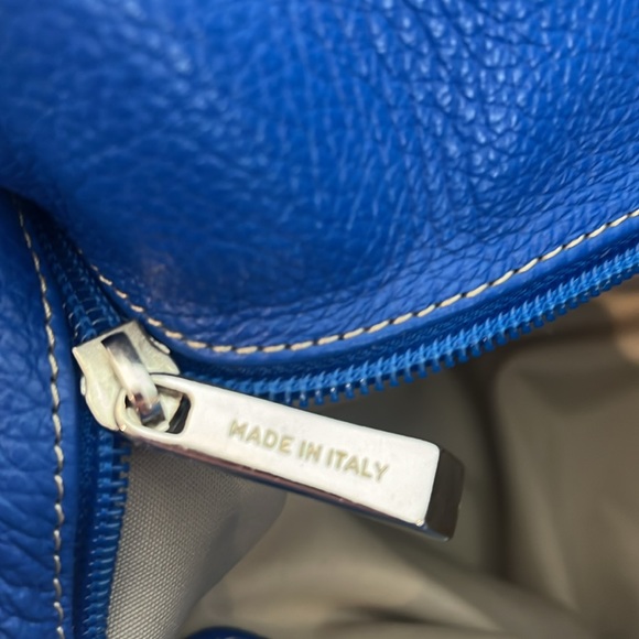 Giordano Blue and Black Leather Shoulder Bag Purse - Picture 15 of 17